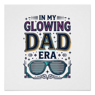 Póster Camiseta Óculos de Sol Neon Retro Era do Pai Glowi