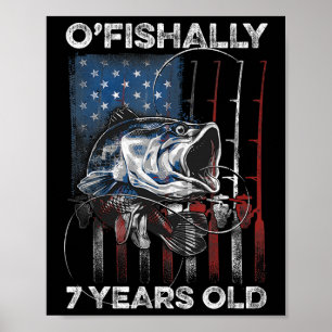 Poster Camiseta Oficialmente 7 Anos de Idade 7º Aniversár