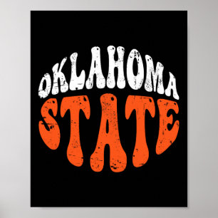 Poster Camiseta Oklahoma State.retro Design Vintage Desga