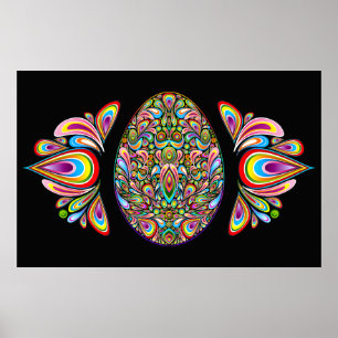 Poster Camiseta Orgânica Infantil com Desenho Psicodélico