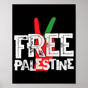 Poster Camiseta Patriótica de Cessar-Fogo pela Palestina 