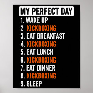Poster Camiseta Perfect Day Kickboxing Presentes Para Mul