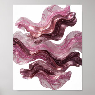 Poster Camiseta Personalizada de ARTE ABSTRATA Prateada D