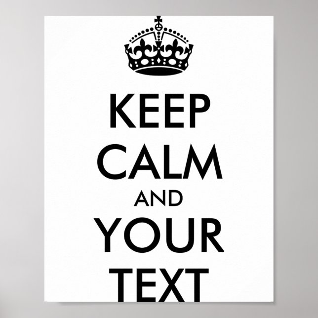 Poster Camiseta Personalizada Keep Calm E Seu Texto  (Frente)