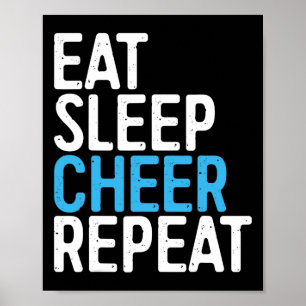Poster Camiseta Repita Comer Dormir Aplaudir Cheerleader