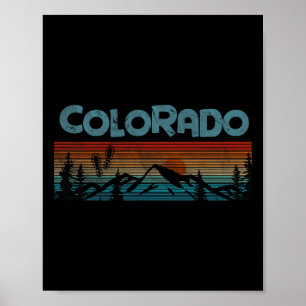 Poster Camiseta Retro das Montanhas Rochosas do Colorado