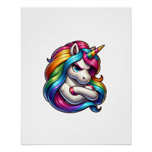 Póster Camiseta sem Mangas de Arte de Unicórnio com Crina