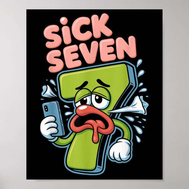 Poster Camiseta Sick Seven Meme Six Seven Piada Engraçada (Frente)