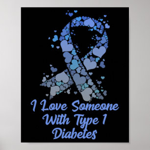 Poster Camiseta T1d Eu Amo Alguém Com Diabetes Tipo 1 Dia