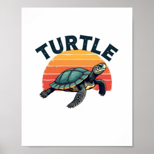 Poster Camiseta Tartaruga Retro