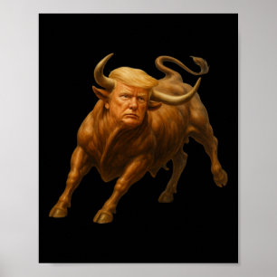Poster Camiseta Touro Donald Trump - Selvagem Com O Presi