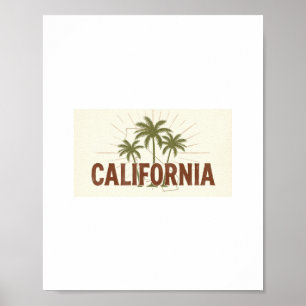 Poster Camiseta Vintage California Estampa Retro de Pal