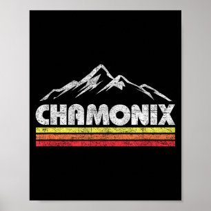 Poster Camiseta vintage chamonix retrô montanha masculina
