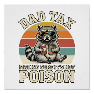 Póster Camiseta Vintage de Design Engraçado de Pai Tax Ra