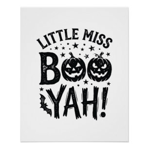 Póster Camiseta Vintage de Halloween Little Miss Boo Yah 