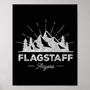 Poster Camiseta Vintage Hiking Retro Flagstaff Arizona Az