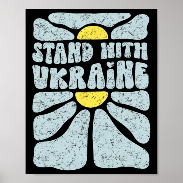 Poster Camiseta Vintage Stand With Ukraine  (Frente)