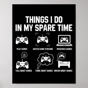 Poster Camisetas Coisas Que Eu Faço No Meu Tempo Livre Pa