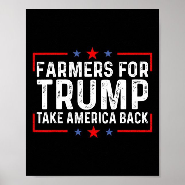 Poster Camisetas De Agricultores - Fazendeiros Para Trump (Frente)