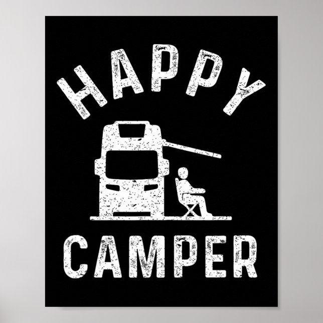 Poster Camisetas de Autocaravana Feliz Camper (Frente)