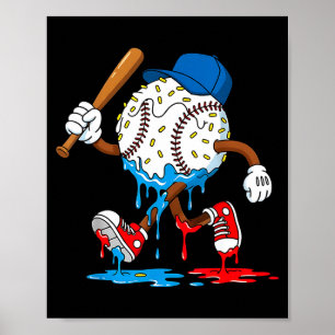 Poster Camisetas de beisebol com gotejamento de sorvete M
