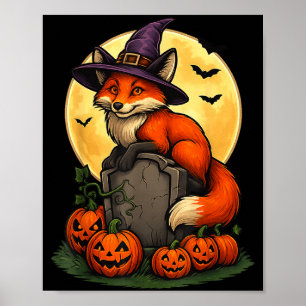 Poster Camisetas de Halloween de Abóbora de Raposa para H