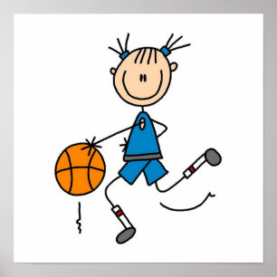Póster Camisetas de jogadores de basquete de Stick Figure