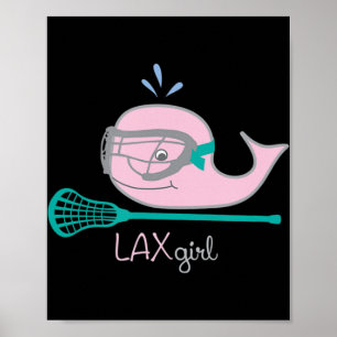 Poster Camisetas de Lacrosse para raparigas Máscara de Ba