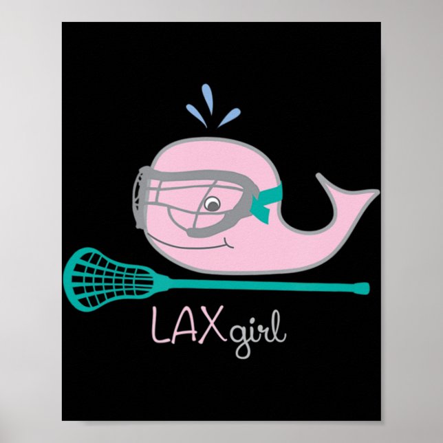 Poster Camisetas de Lacrosse para raparigas Máscara de Ba (Frente)