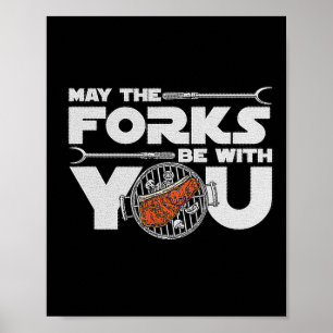Poster Camisetas engraçadas de churrasco - Que a garfo es