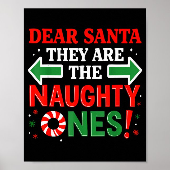 Poster Camisetas engraçadas de Natal, Querido Papai Noel  (Frente)