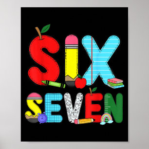 Poster Camisetas engraçadas seis sete 6 7 meme professor 
