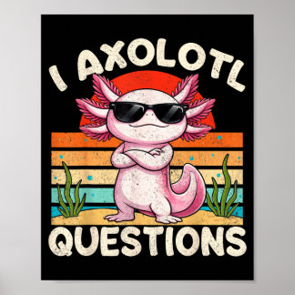 Poster Camisetas Perguntas de Axolote Retrô Vintage Homen