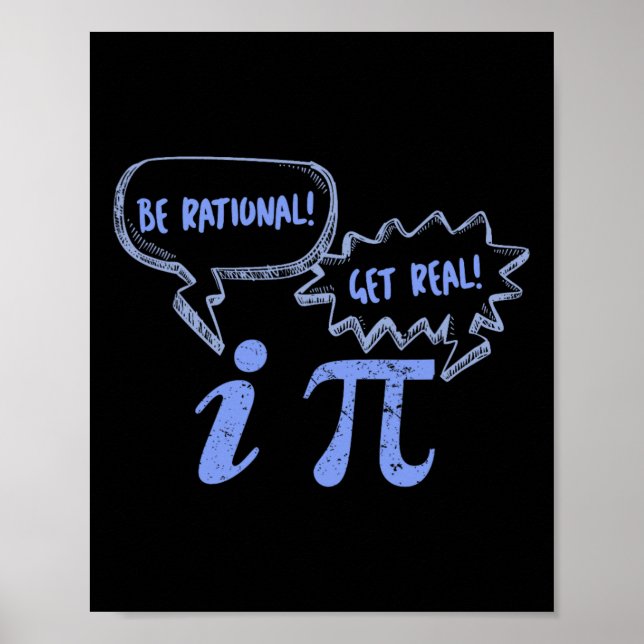 Poster Camisetas Pi Day Ser Racional Obter Pi Real E Imag (Frente)