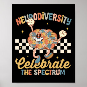 Poster Camisetas Retro Neurodiversidade Autismo Espectro