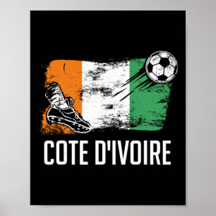 Poster Camisola da Bandeira da Costa do Marfim Chá de Fut