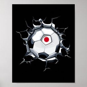 Poster Camisola de Fãs de Futebol do Japão Bandeira de Fu