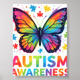 Poster Camisola de Puzzle de Borboleta Colorida de Consci