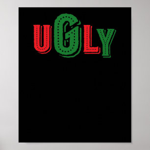Poster Camisola feia engraçada do Natal