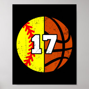 Poster Camisola Número 17 Softll Sketll Divertido Anivers