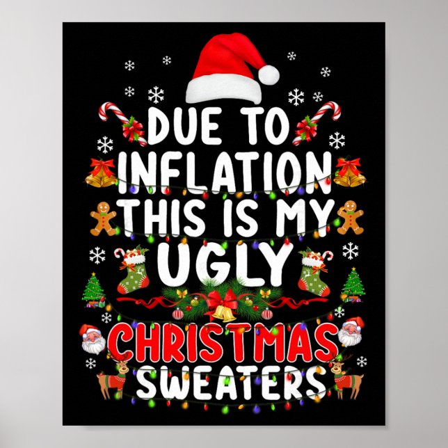 Poster Camisolas de Natal Feias Engraçadas Devido à Infla (Frente)