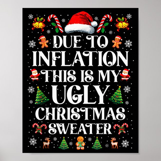 Poster Camisolas de Natal Feias Engraçadas Devido à Infla (Frente)