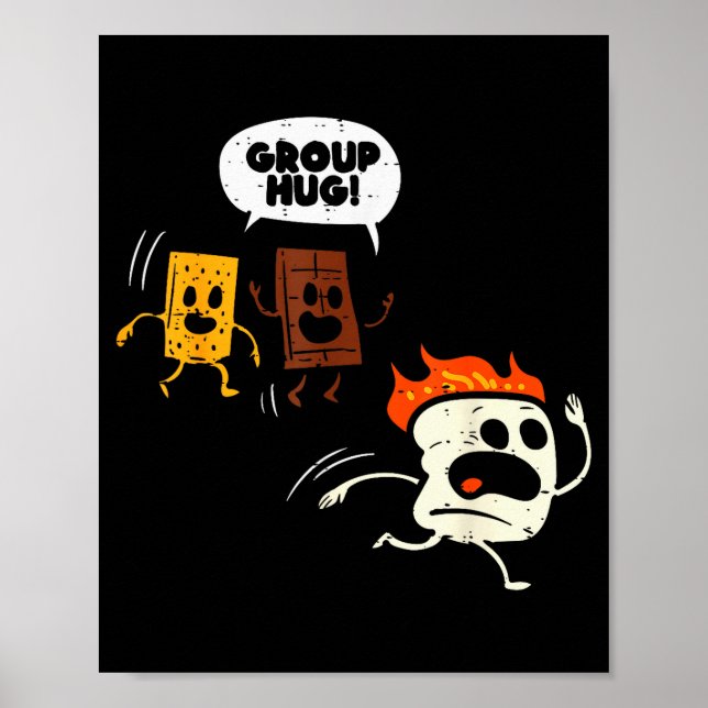 Poster Camng Group Hug Smores Funny Marshmallow Men Women (Frente)