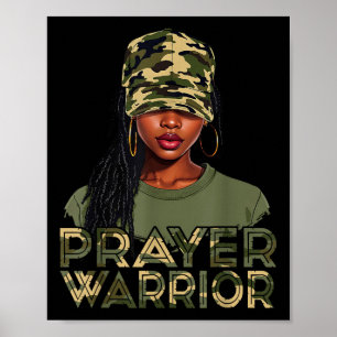 Poster Camo Hat Orador Guerreiro Deus Jesus Negro Cristão