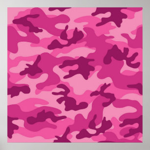 Póster Camo Rosa Brilhante, Brilhante, Camuflagem