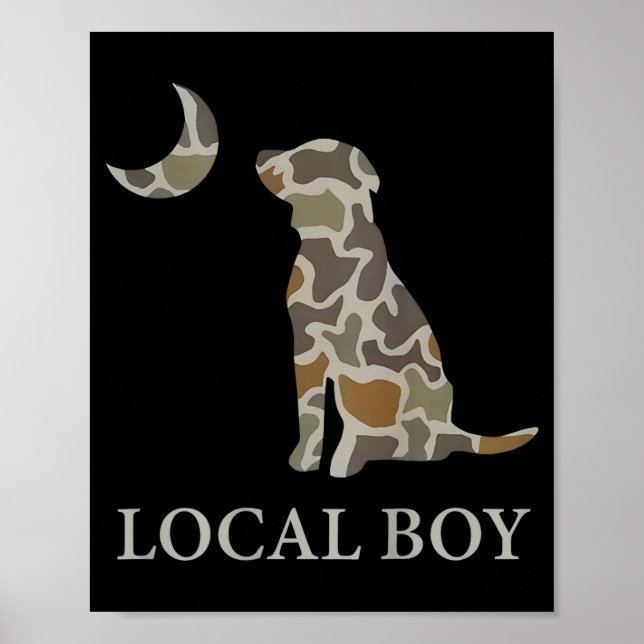 Poster Camo Southern Local Boy Duck Hunting Black Lab Out (Frente)