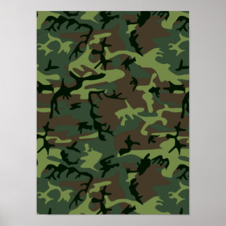 Poster Camouflage Camo Green Brown Patterno