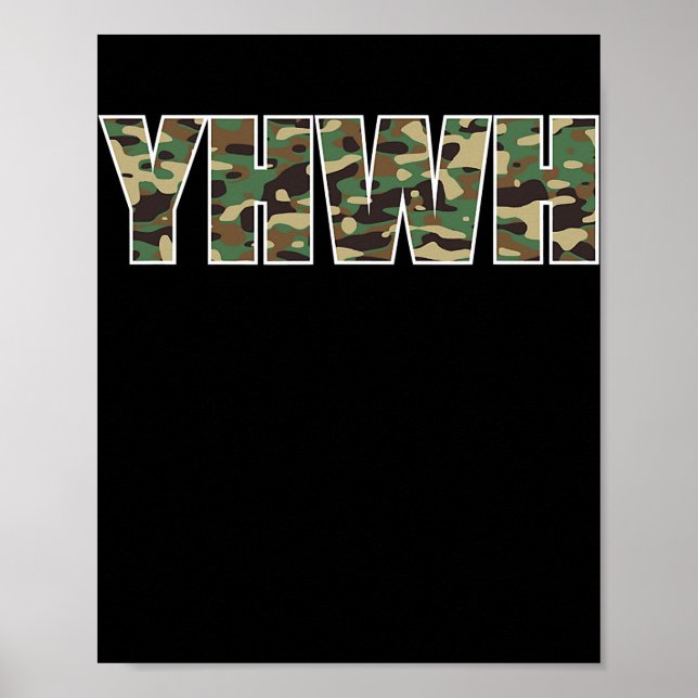 Poster Camouflage YHWH Yahweh Christian Camo Hunting (Frente)