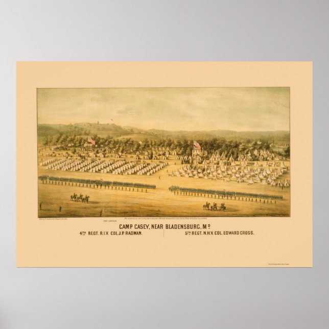 Póster Camp Casey e Fort Lincoln perto de Bladensburg 186 (Frente)