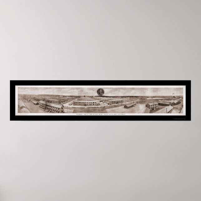 Poster Camp Dix, Foto do Exército do NJ 1918 (Frente)